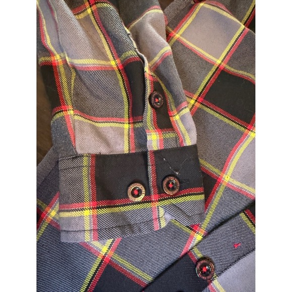 Dixxon Flannel Co Hatebreed Under The Knife Plaid Shirt Mens Grey Red Black - Picture 6 of 16
